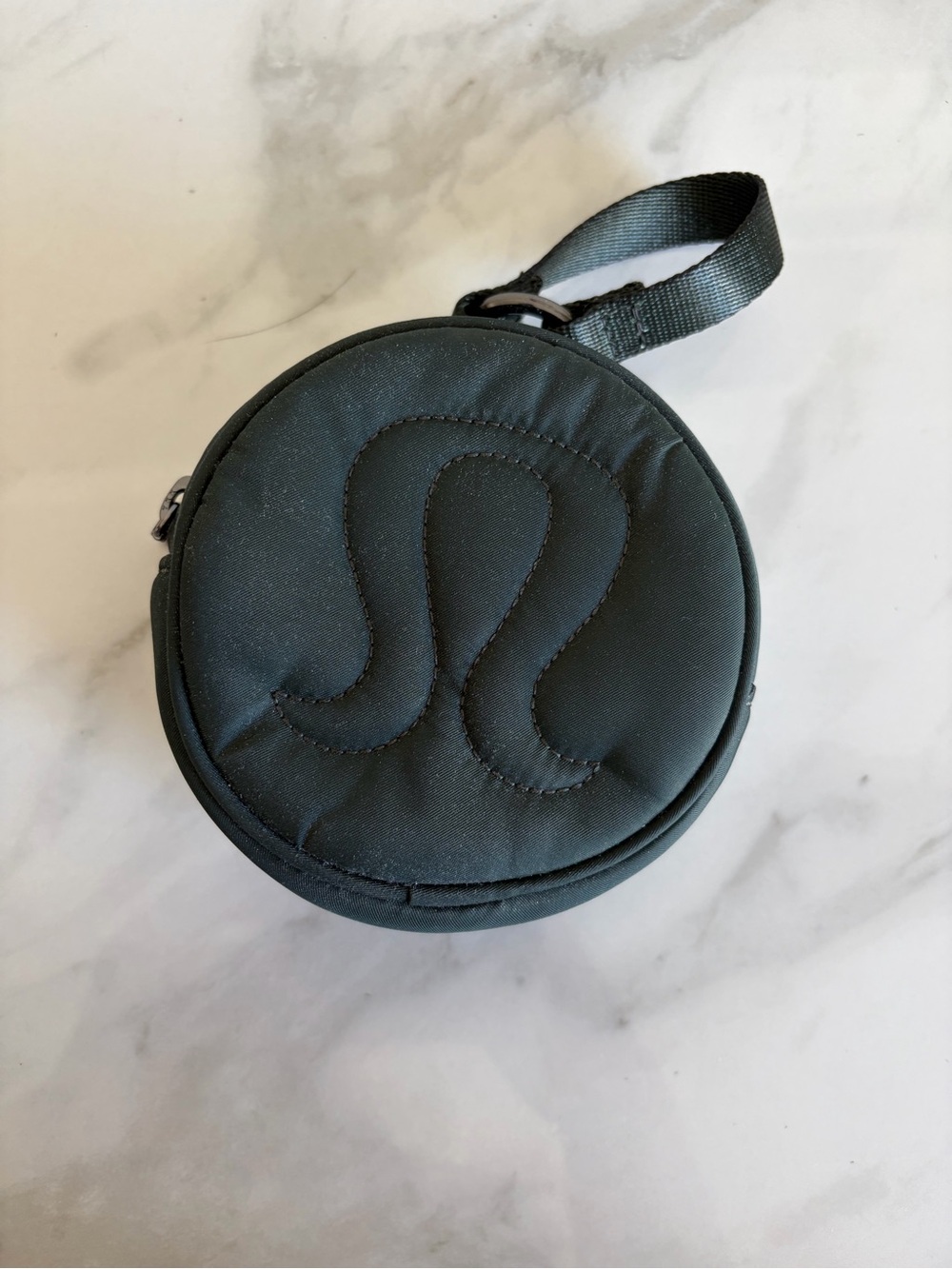 lululemon athletica Black Round Wristlet Pouch with Loop Strap